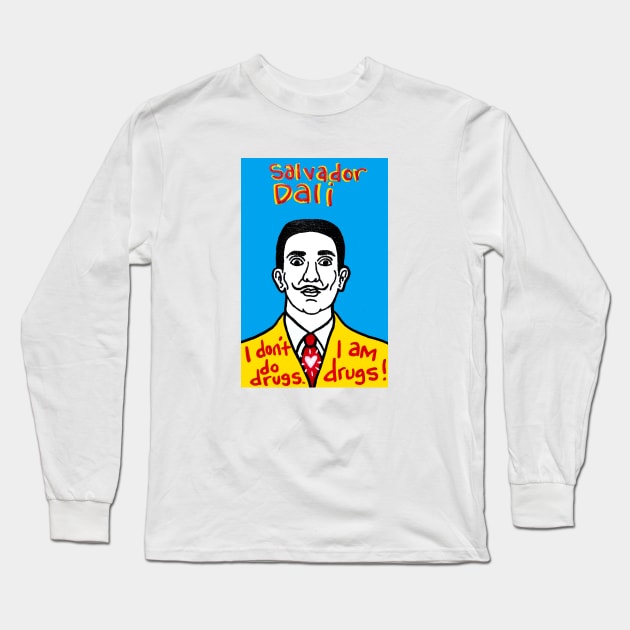 Salvador Dali pop folk art Long Sleeve T-Shirt by krusefolkart